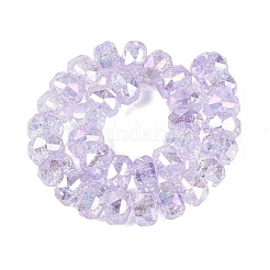 Hebras de perlas de vidrio craquelado transparente electrochapadas&nbsp;EGLA-Q135-01A-B06