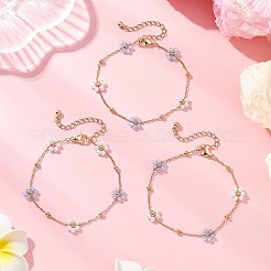 Gliederarmbänder aus Glas und ABS-Kunststoff mit Kunstperlen&nbsp;BJEW-JB12572-03