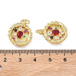 Pendentifs avec zircon cubiques à micro-pavés en laiton&nbsp;KK-F930-24A-G