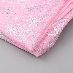 Polyester-Mesh-Gewebe mit Schneeflockenmuster&nbsp;DIY-WH0304-672C