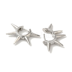 Orecchini a cerchio con micro pavé di zirconi in ottone placcato cremagliera&nbsp;EJEW-R162-50P