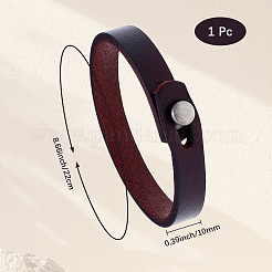 1 pz punk retrò stile etnico braccialetto in pelle fatto a mano coppia letterario cinturino da mano uomo&nbsp;BJEW-CL0001-02A