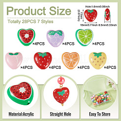28pcs 7 Arten undurchsichtige Acrylperlen&nbsp;MACR-TA0002-41