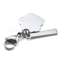 Colgante decorativo de aleación de esmalte con huella de pata de perro&nbsp;HJEW-JM02495-06