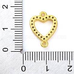 Ciondoli con connettori a maglie a forma di cuore in ottone con micro pavé di zirconi trasparenti&nbsp;KK-A230-03A-G