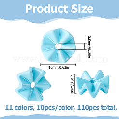 110 pièce de perles acryliques opaques de peinture de cuisson 11 couleurs&nbsp;MACR-HS0001-05