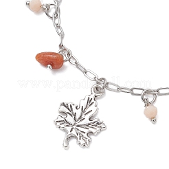 Bracelets à breloques en jade topaze naturelle et verre&nbsp;BJEW-JB12549