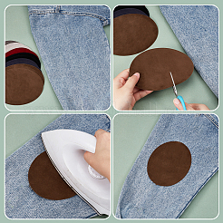 Tessuto di tessuto flocky appliques ferro su patch&nbsp;PH-DIY-G005-54-WH