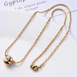 Collier à maillons Boston en acier inoxydable 304 avec placage sous vide PVD&nbsp;NJEW-S420-005A-G