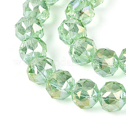 Brins de perles rondes en verre transparent plaqué couleur AB&nbsp;EGLA-T029-8mm-12T-09