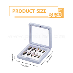 Scatole quadrate per presentazione di gioielli in plastica&nbsp;CON-WH0097-04