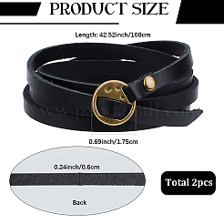 2 Stück Wickelarmbänder aus Rindsleder&nbsp;BJEW-GF0001-35B
