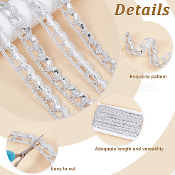 Ruban de bordure en dentelle demi-ronde en polyester&nbsp;DIY-WH0661-52A