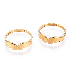 Placcatura ionica (ip) 304 anello regolabile in acciaio inossidabile ala per le donne&nbsp;LS-RJEW-T027-10G