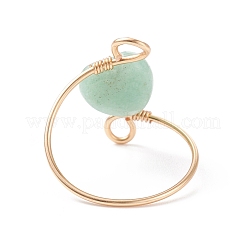 Anello da dito con perline a cuore in pietra preziosa&nbsp;RJEW-JR00513