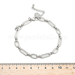 Fußkettchen mit ovalen Gliedern aus 304er Edelstahl für Damen&nbsp;AJEW-U025-01P