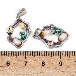 Pendentifs d'émail en laiton &nbsp;KK-H078-04B-P01