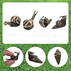 4 Stück 2 Stile Legierung Schnecke Display Dekorationen&nbsp;DJEW-SP0001-38