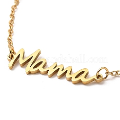 Festa della mamma 304 acciaio inossidabile ma ma ma maglie bracciali per le donne&nbsp;BJEW-Q335-01A-G
