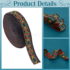 Rautenband aus Polyester-Jacquard im Ethno-Stil&nbsp;OCOR-WH0100-07
