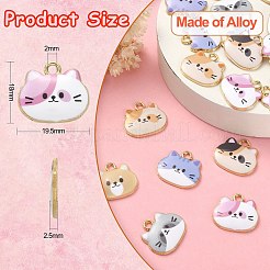 30pcs 6 styles de pendentifs en émail en alliage&nbsp;ENAM-CJ0003-89
