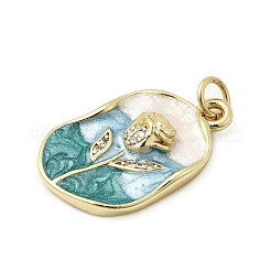 Pendentifs d'émail en laiton &nbsp;KK-K302-14G