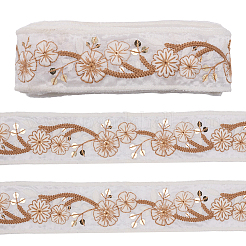 5 Yards besticktes Polyesterband&nbsp;DIY-CY0001-82C