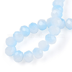 Brins de perles de verre imitation jade bicolores&nbsp;GLAA-T033-01C-06