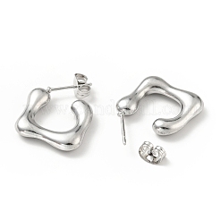 Pendientes cuadrados que no se deslustran&nbsp;EJEW-G293-08P