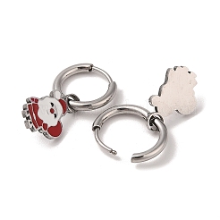 3 Paar 3 Stile Weihnachten 304 Edelstahl Creolen & Ohrstecker Set für Frauen&nbsp;EJEW-K279-12A-P
