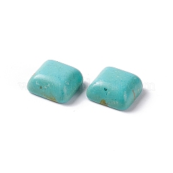 Handwerk Zubehör gefärbt synthetische Edelstein Türkis flache Rückseite Cabochons&nbsp;TURQ-S263-8x8mm-01