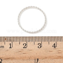 925 Sterlingsilber-Fingerring mit flachen Perlen für Damen&nbsp;RJEW-NH0002-01C-S