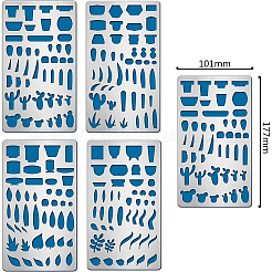 4 Stück Stanzschablonen aus 304 Edelstahl in 4 Stilen&nbsp;DIY-BC0003-56