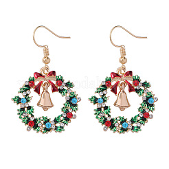 Weihnachtskranz & Weihnachtsglocke - Legierungs-Strass-Ohrhänger&nbsp;WG06691-06