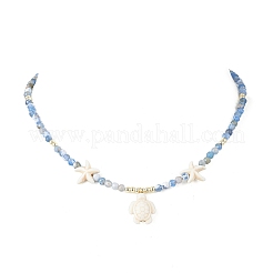 4 collana con ciondolo a forma di tartaruga marina in avventurina verde naturale estiva&nbsp;NJEW-JN05386