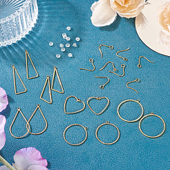 DIY Herz Dreieck Tropfen Messing Ohrhänger Bastelset&nbsp;DIY-TA0012-94