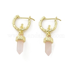 Orecchini a cerchio in quarzo rosa naturale&nbsp;EJEW-P306-01G-07