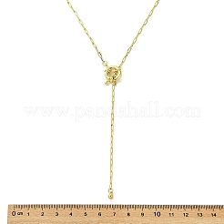 Messing-Rundquasten-Büroklammerketten-Lariat-Halsketten für Damen&nbsp;NJEW-JN06010