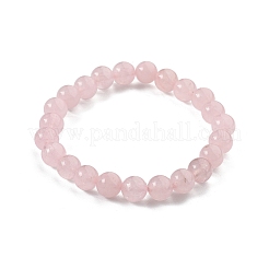 Natürliche Rose Quarz Perle Stretch Armbänder&nbsp;X-BJEW-K212-B-045