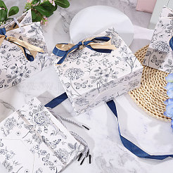 Geschenktaschen aus Papier mit Blumendruck&nbsp;ABAG-WH0044-82A