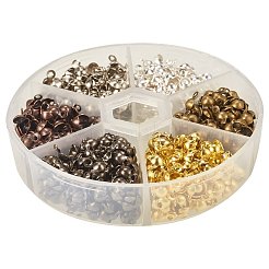 Perline distanziali in ferro multicolor con scatola per creazione di gioielli 7~8x3.6~4x3mm&nbsp;IFIN-PH0001-07-NF