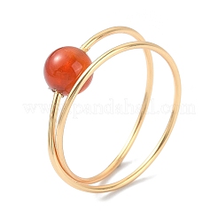 Set di anelli per dito rotondi con perline miste naturali e sintetiche da 4 pz&nbsp;RJEW-TA00091