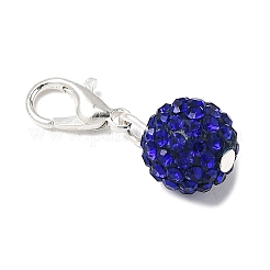 8 ciondolo rotondo in argilla polimerica con strass&nbsp;HJEW-JM04103-01