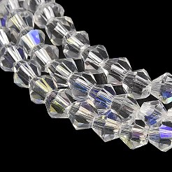 Transparentes perles de verre de galvanoplastie brins&nbsp;EGLA-A039-T4mm-L13