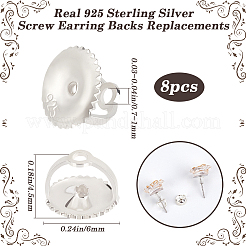 8 Stück 925 Ohrmuttern aus Sterlingsilber&nbsp;STER-BBC0007-46