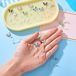 14 stücke 7 farben schmetterling legierung glas charme nail art dekoration&nbsp;MRMJ-TA0001-40
