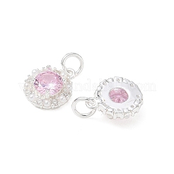 Ciondoli in ottone con micro pavé di zirconi rosa&nbsp;CU-CBA746B-03A-S