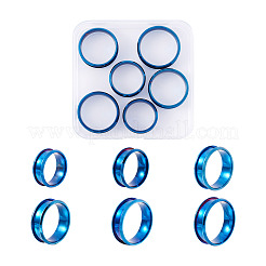 6 Stück 6 Arten Edelstahl gerillte Fingerring Einstellungen&nbsp;STAS-YS0001-19