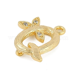 Breloques de connecteur de lettres en laiton cristal strass&nbsp;KK-S395-06G-Q
