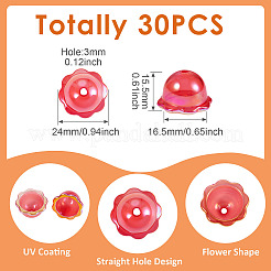30 Stück UV-beschichtete Acryl-Perlenkappen&nbsp;PACR-TA0001-17G